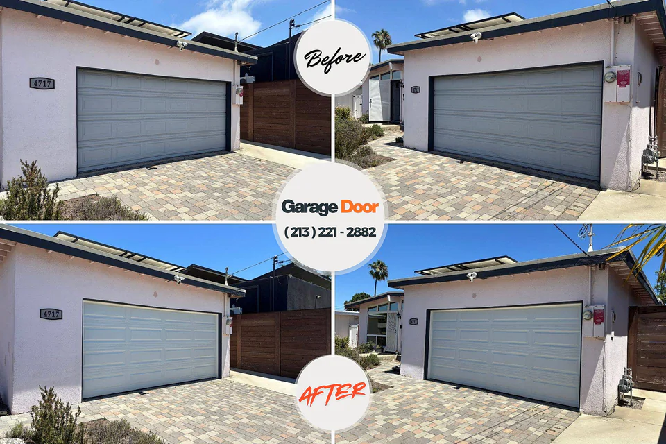 Before and after: garage door repair Westwood, NJ